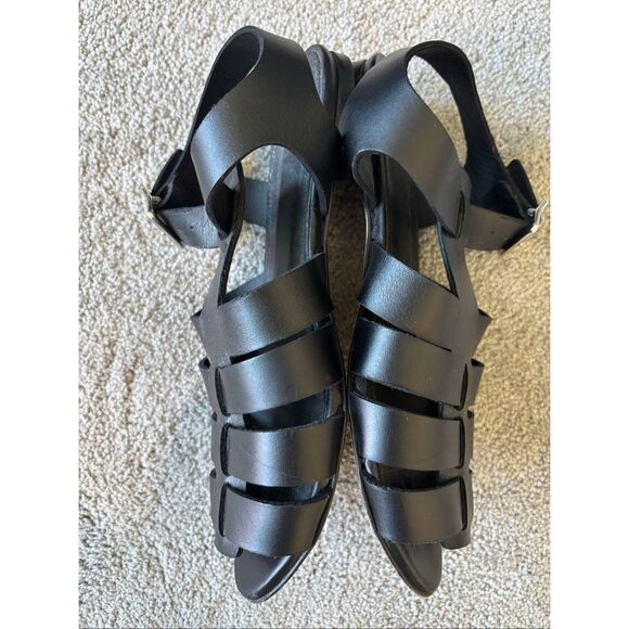 Theory Fisherman black leather sandals Sz 37/6.5 $295 - Picture 6 of 7